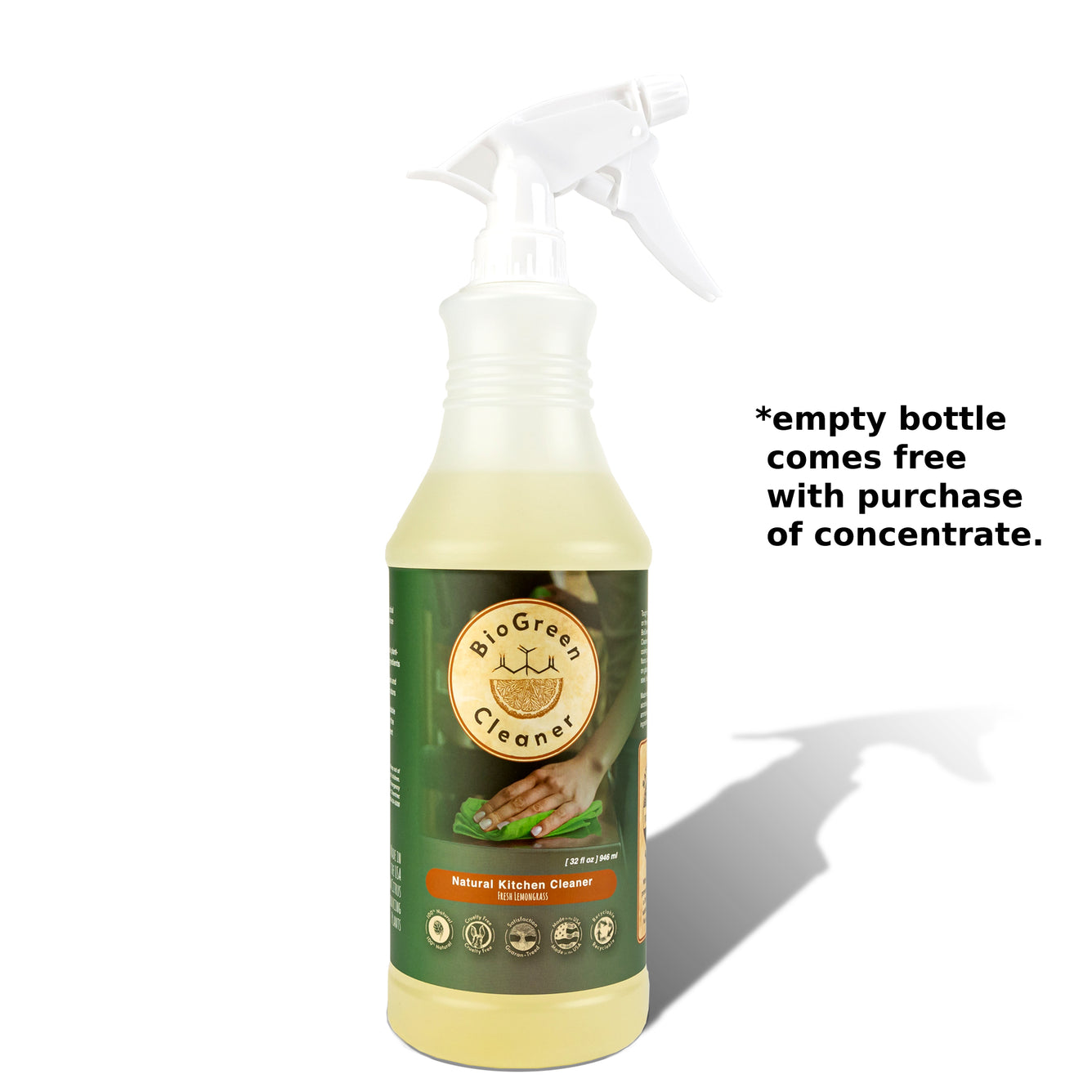 Bio Green Cleaner -  All Natural Kitchen Concentrate (Spray Bottle Included)